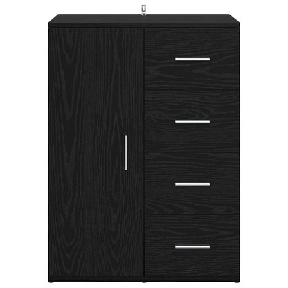 Dressoir met lade Zwart Eiken 59 x 39 x 80 cm Bewerkt hout