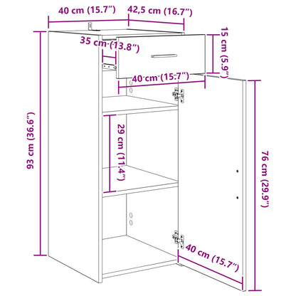 Opbergkast Artisan Eik 40 x 42,5 x 93 cm Geconstrueerd hout