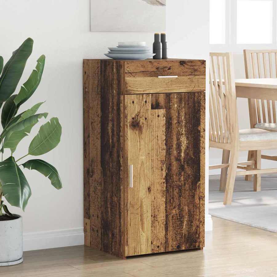 Dressoir met lade Oud hout 45 x 42,5 x 93 cm Bewerkt hout