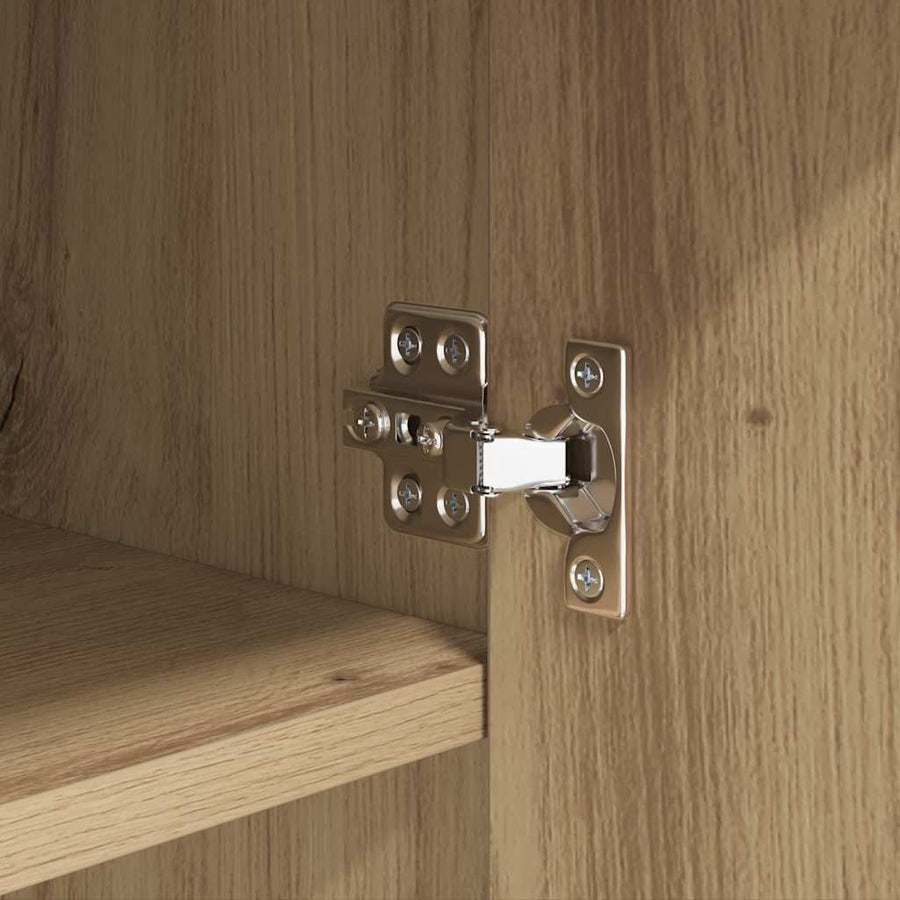 Dressoir artisanaal eikenkleurig 45 x 42,5 x 93 cm Bewerkt hout