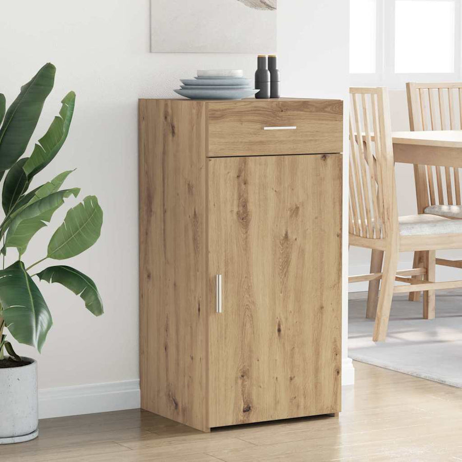 Dressoir artisanaal eikenkleurig 45 x 42,5 x 93 cm Bewerkt hout