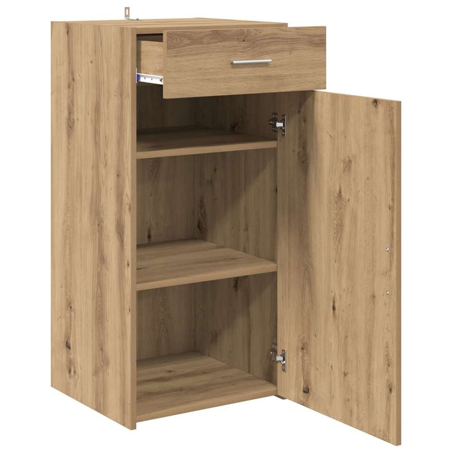 Dressoir artisanaal eikenkleurig 45 x 42,5 x 93 cm Bewerkt hout