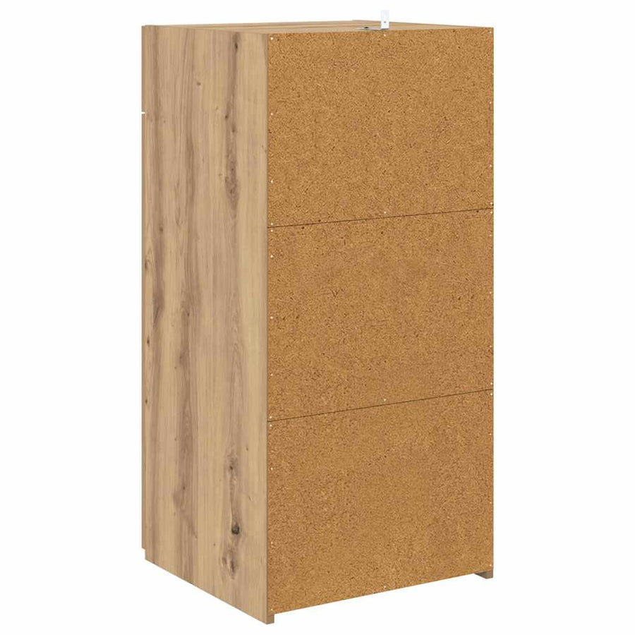 Dressoir artisanaal eikenkleurig 45 x 42,5 x 93 cm Bewerkt hout