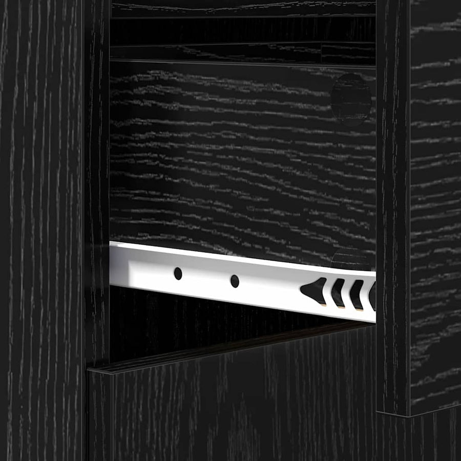 Dressoir met lade Zwart eiken 45 x 42,5 x 93 cm Bewerkt hout
