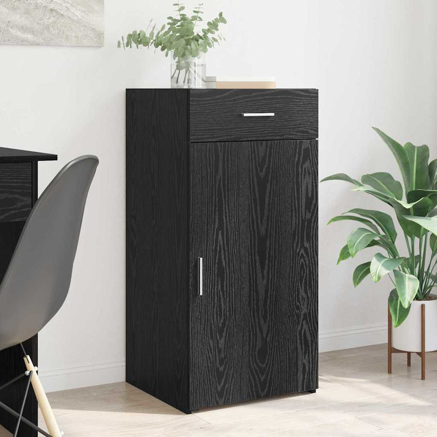 Dressoir met lade Zwart eiken 45 x 42,5 x 93 cm Bewerkt hout