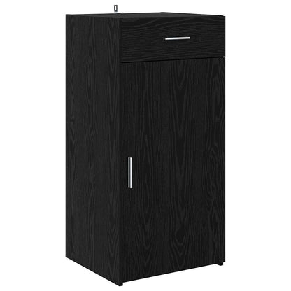 Dressoir met lade Zwart eiken 45 x 42,5 x 93 cm Bewerkt hout