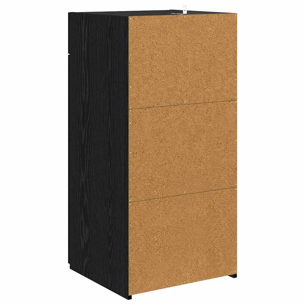 Dressoir met lade Zwart eiken 45 x 42,5 x 93 cm Bewerkt hout