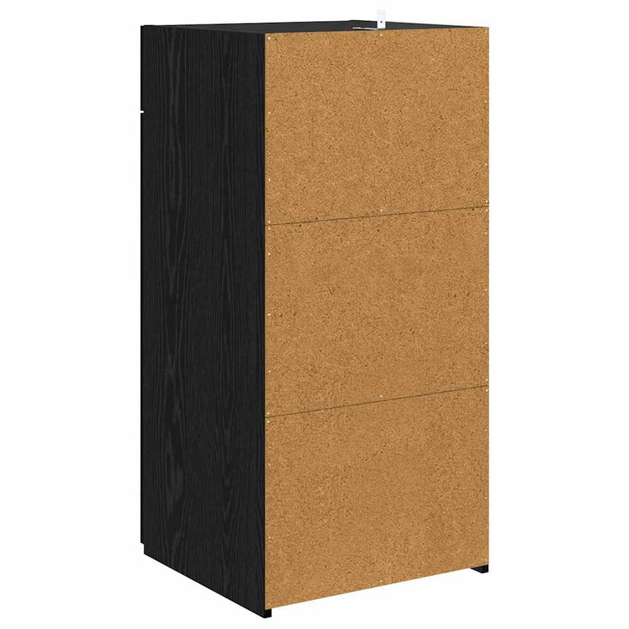 Dressoir met lade Zwart eiken 45 x 42,5 x 93 cm Bewerkt hout