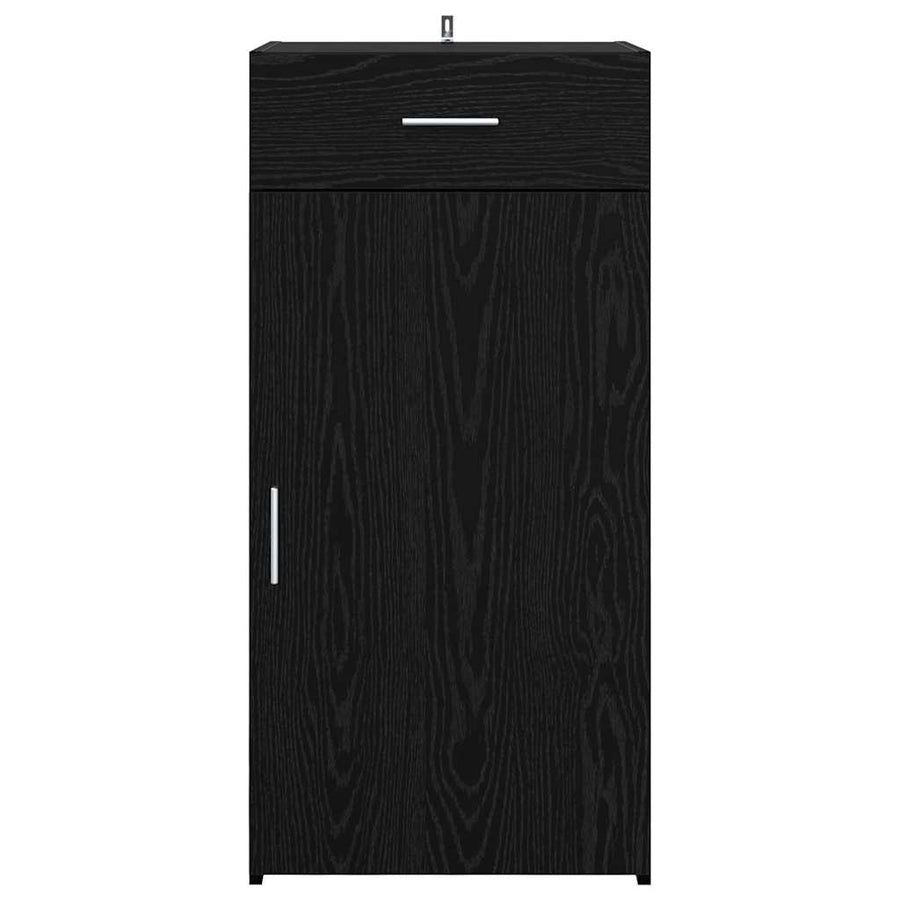Dressoir met lade Zwart eiken 45 x 42,5 x 93 cm Bewerkt hout