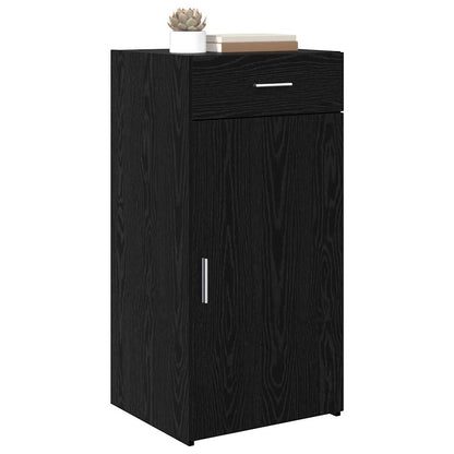Dressoir met lade Zwart eiken 45 x 42,5 x 93 cm Bewerkt hout