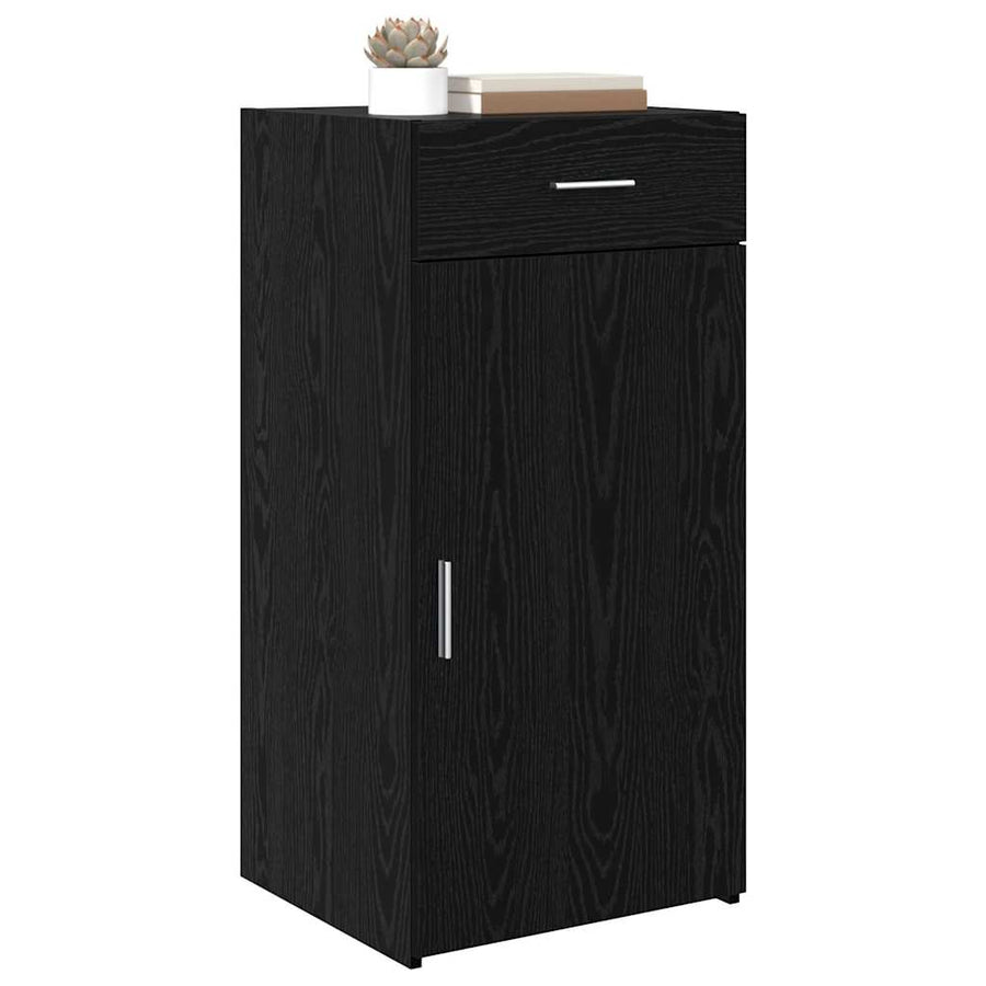 Dressoir met lade Zwart eiken 45 x 42,5 x 93 cm Bewerkt hout