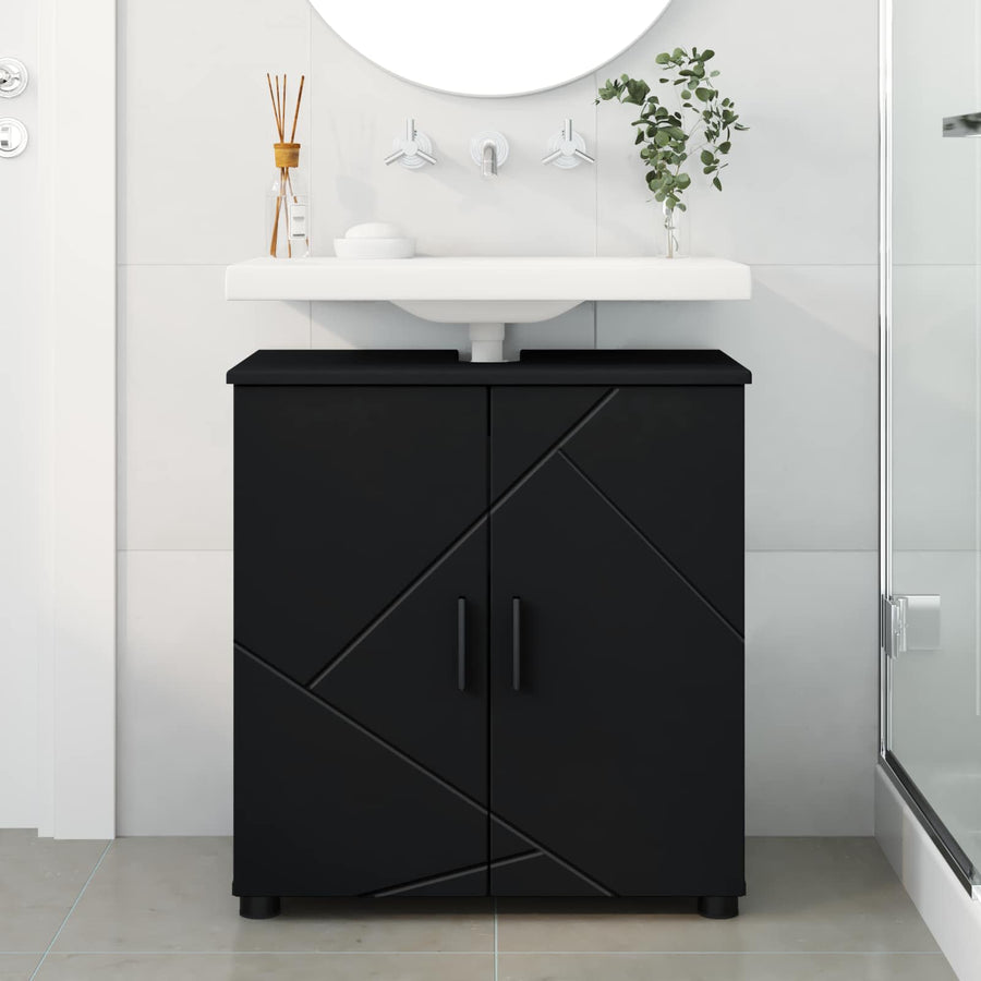 Badkamer Kast Zwart 61 x 35 x 64 cm Bewerkt hout, Metaal