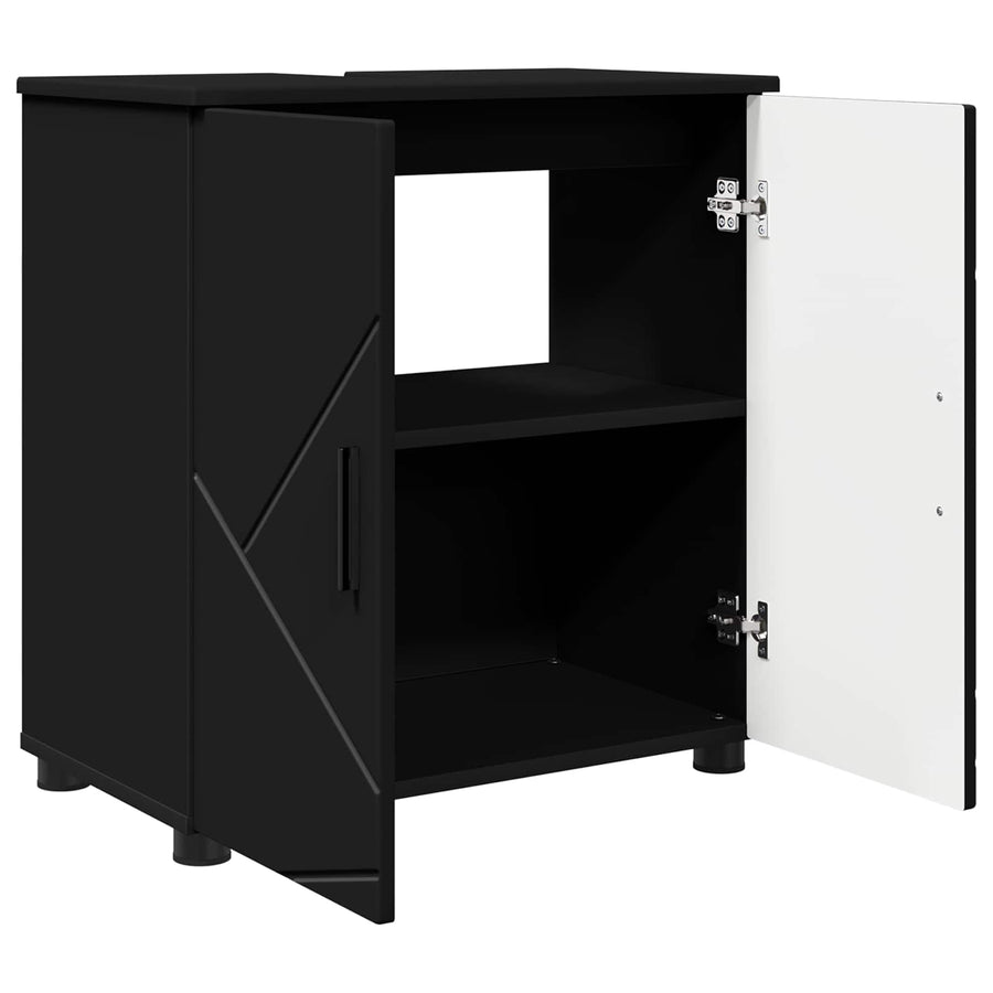 Badkamer Kast Zwart 61 x 35 x 64 cm Bewerkt hout, Metaal