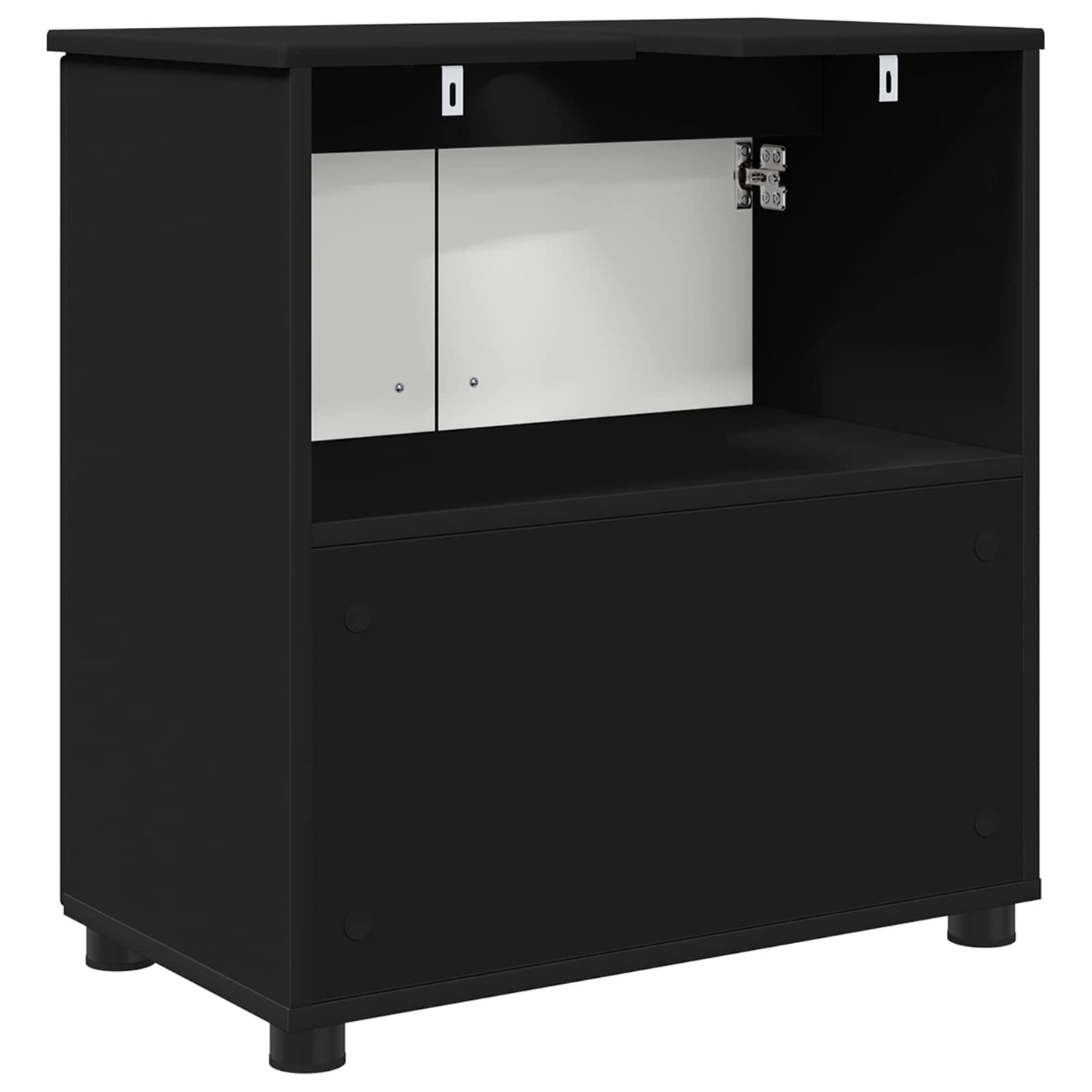Badkamer Kast Zwart 61 x 35 x 64 cm Bewerkt hout, Metaal