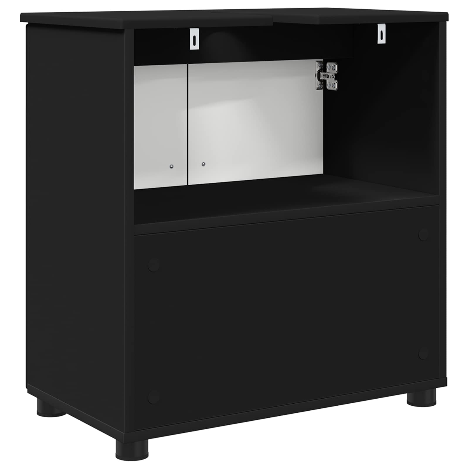 Badkamer Kast Zwart 61 x 35 x 64 cm Bewerkt hout, Metaal