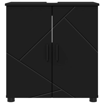 Badkamer Kast Zwart 61 x 35 x 64 cm Bewerkt hout, Metaal