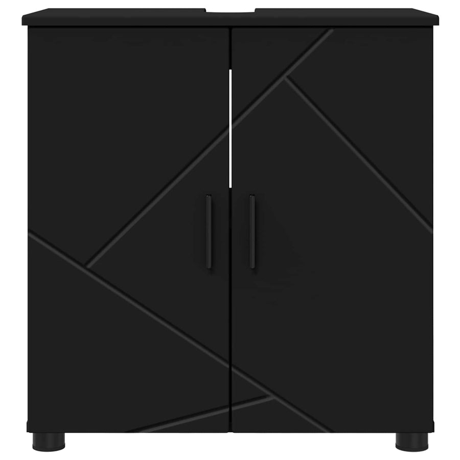 Badkamer Kast Zwart 61 x 35 x 64 cm Bewerkt hout, Metaal