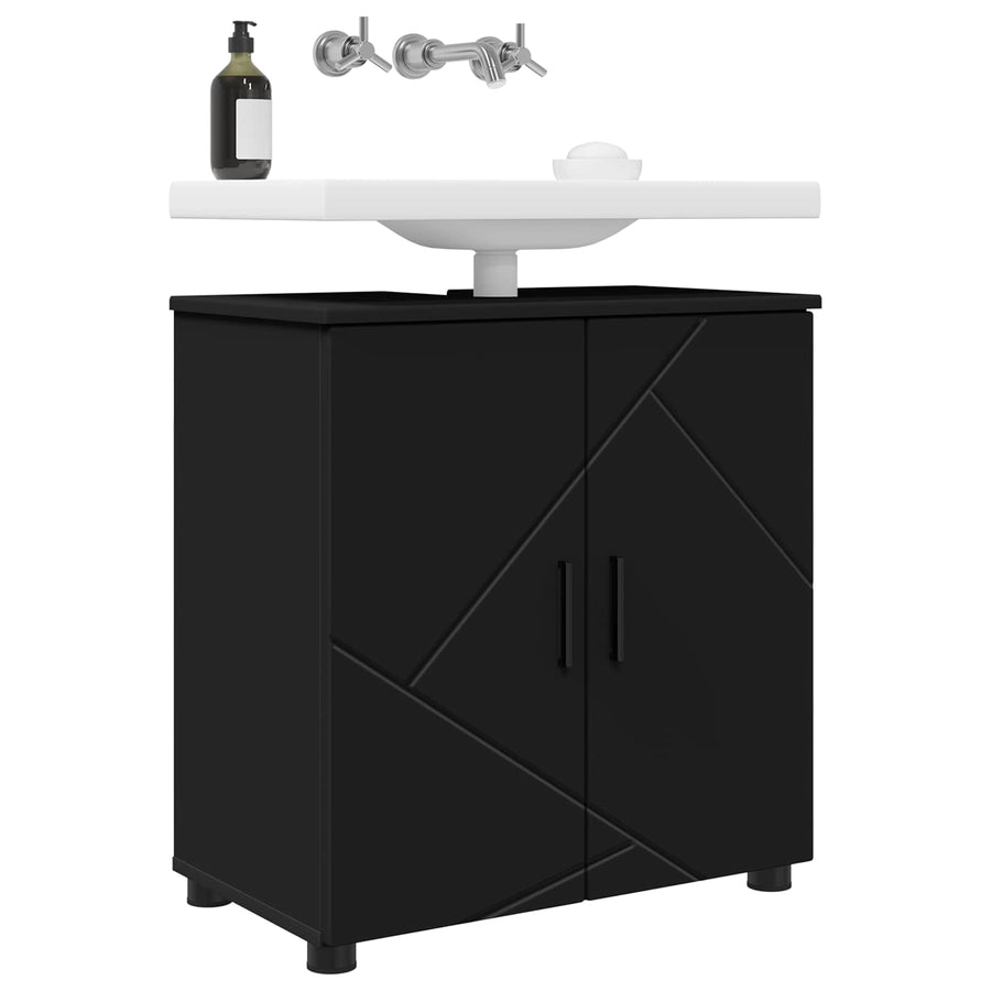 Badkamer Kast Zwart 61 x 35 x 64 cm Bewerkt hout, Metaal