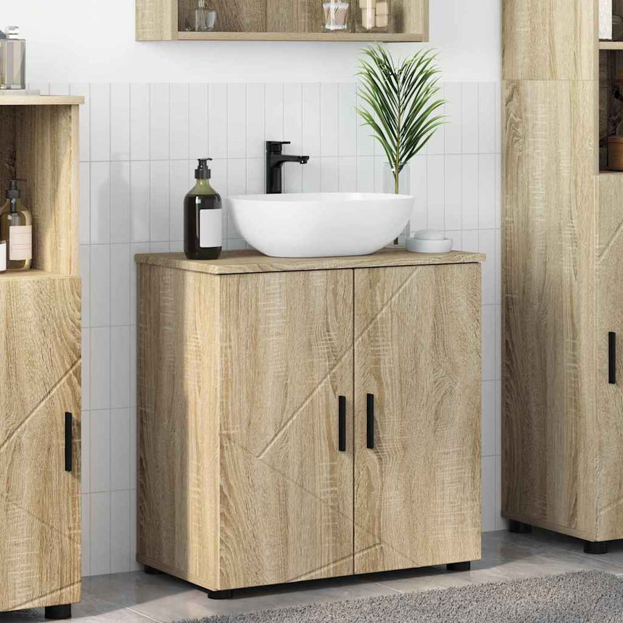 Badkamer Kast Sonoma eiken 61 x 35 x 64 cm Bewerkt hout