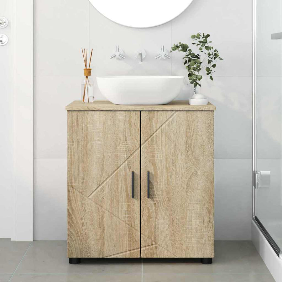 Badkamer Kast Sonoma eiken 61 x 35 x 64 cm Bewerkt hout