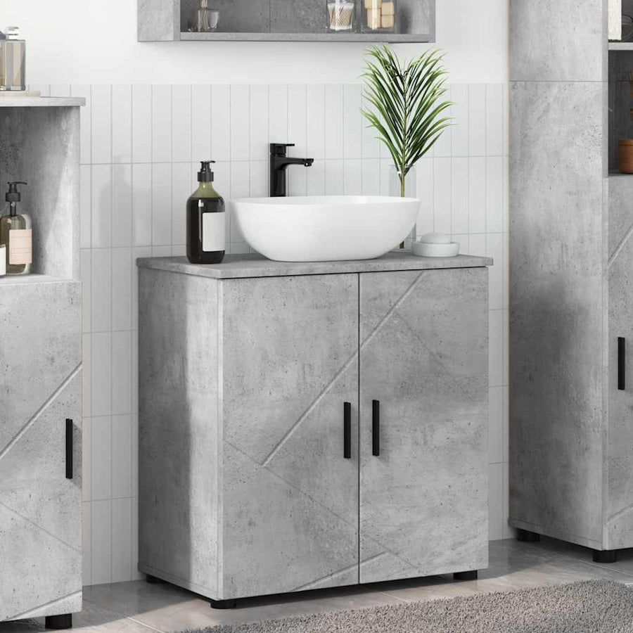 Badkamer Kast met plank Betongrijs 61 x 35 x 64 cm Bewerkt hout