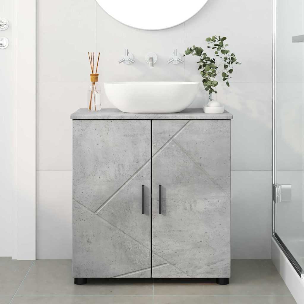 Badkamer Kast met plank Betongrijs 61 x 35 x 64 cm Bewerkt hout