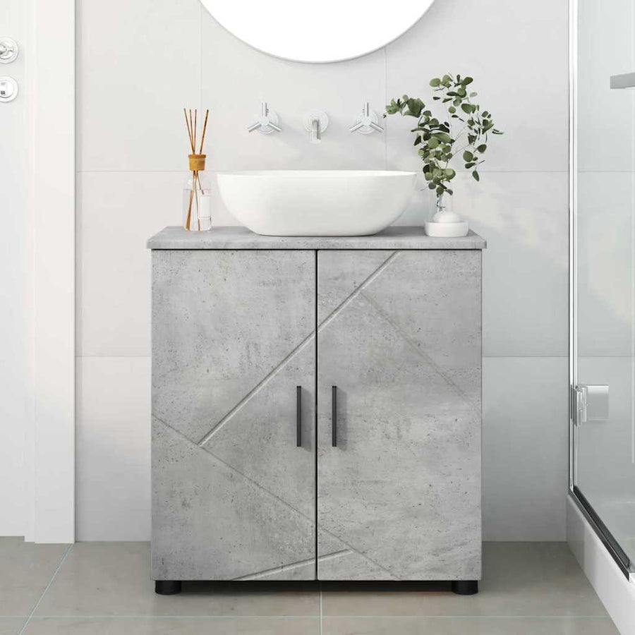 Badkamer Kast met plank Betongrijs 61 x 35 x 64 cm Bewerkt hout