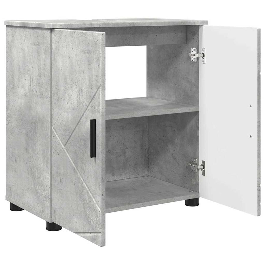 Badkamer Kast met plank Betongrijs 61 x 35 x 64 cm Bewerkt hout