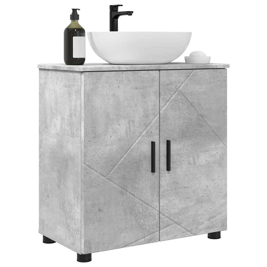 Badkamer Kast met plank Betongrijs 61 x 35 x 64 cm Bewerkt hout