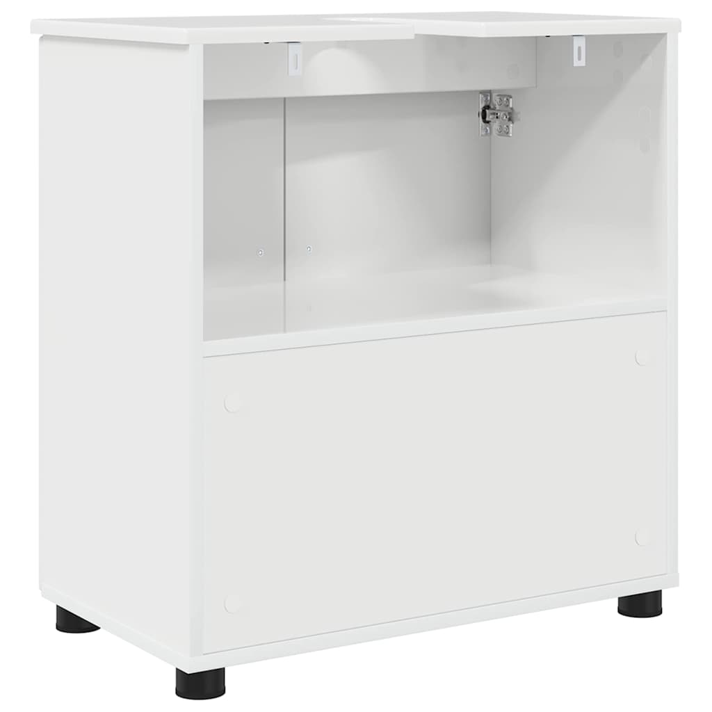 Badkamer Kast Hoogglans wit 61 x 35 x 64 cm Bewerkt hout