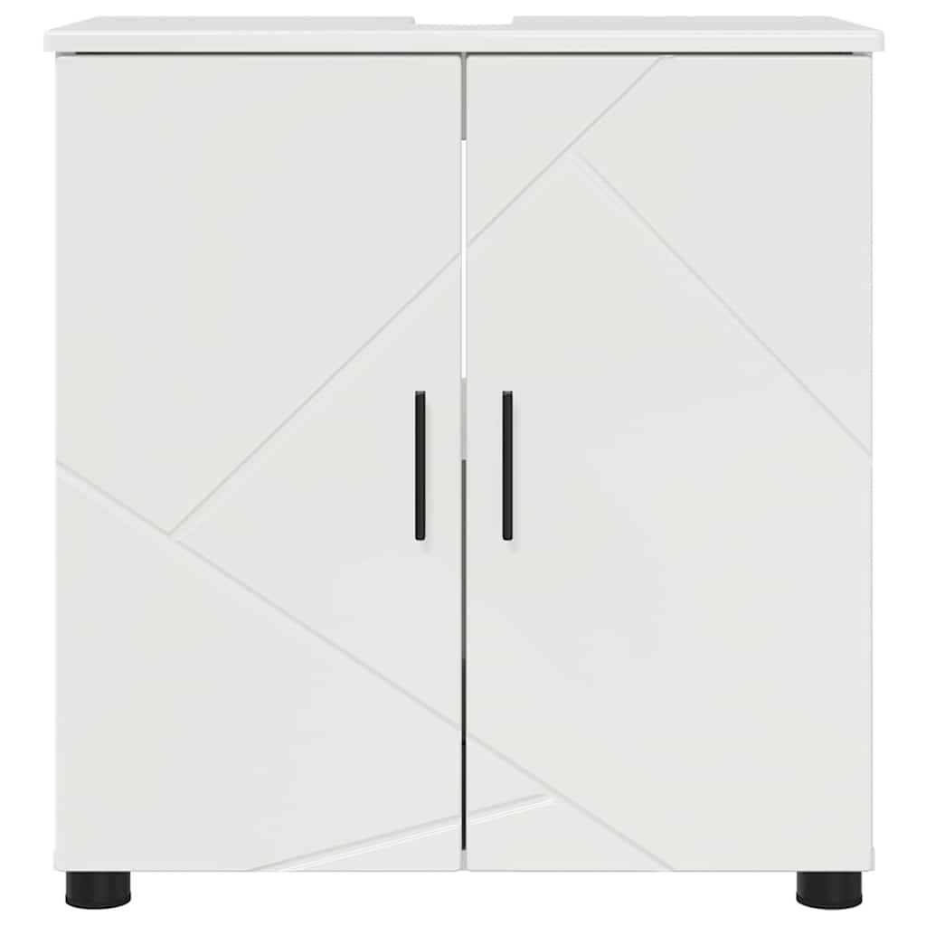 Badkamer Kast Hoogglans wit 61 x 35 x 64 cm Bewerkt hout