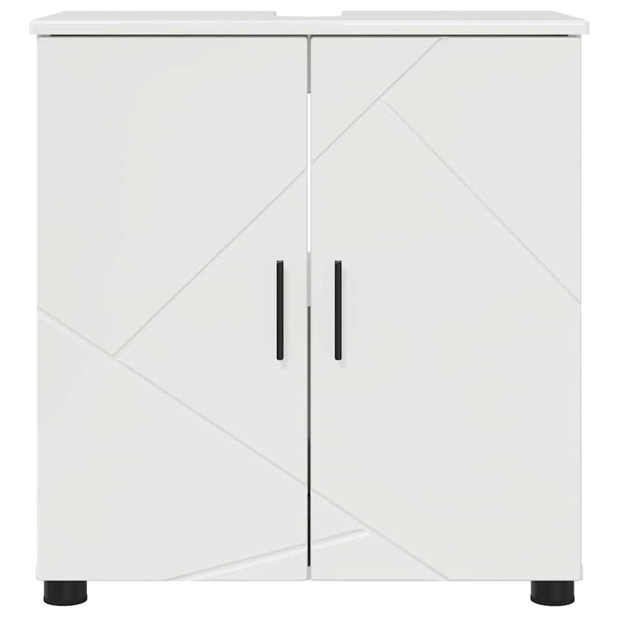 Badkamer Kast Hoogglans wit 61 x 35 x 64 cm Bewerkt hout