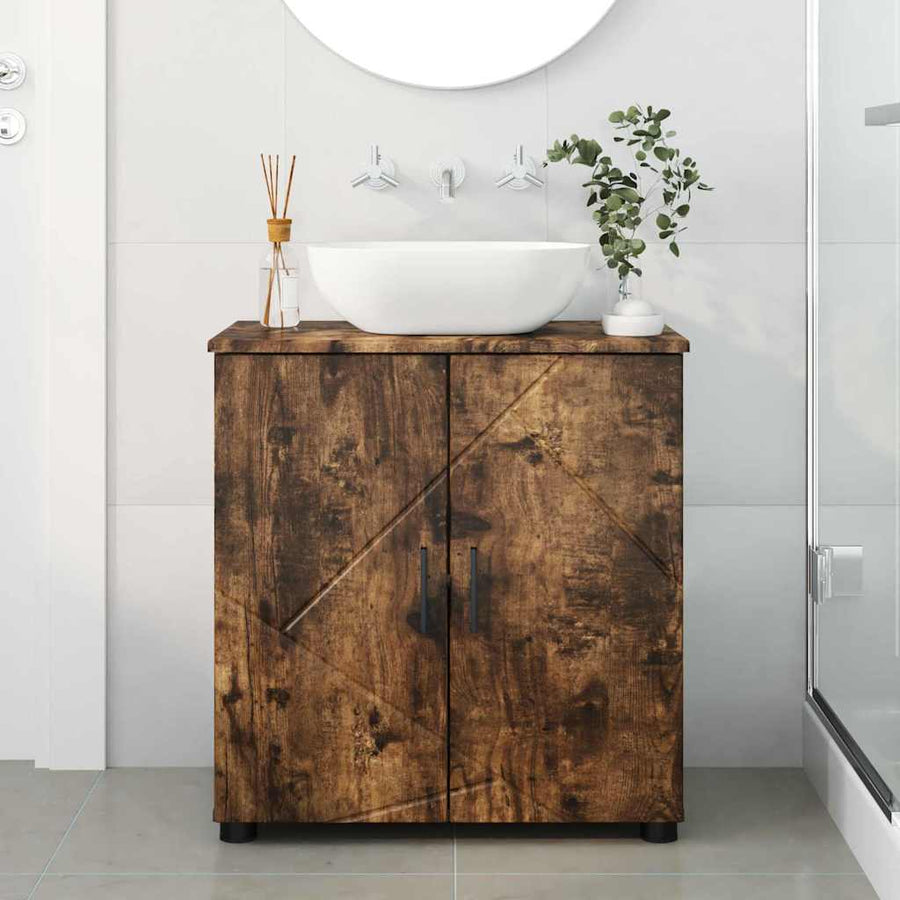 Badkamer Kast Gerookt eiken 61 x 35 x 64 cm Bewerkt hout