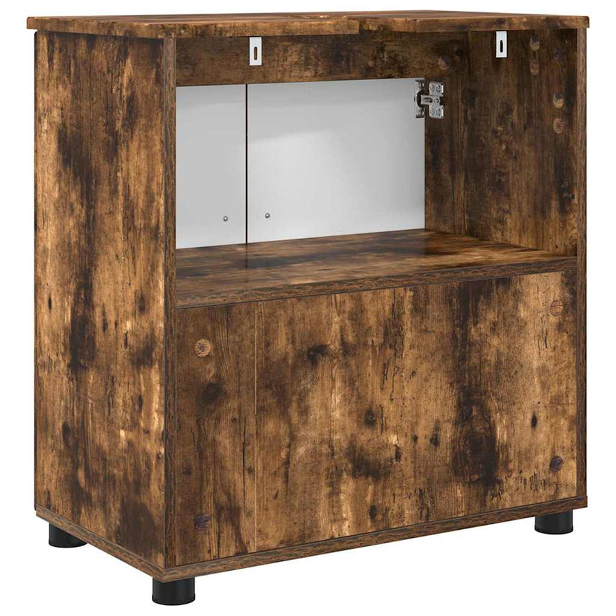 Badkamer Kast Gerookt eiken 61 x 35 x 64 cm Bewerkt hout