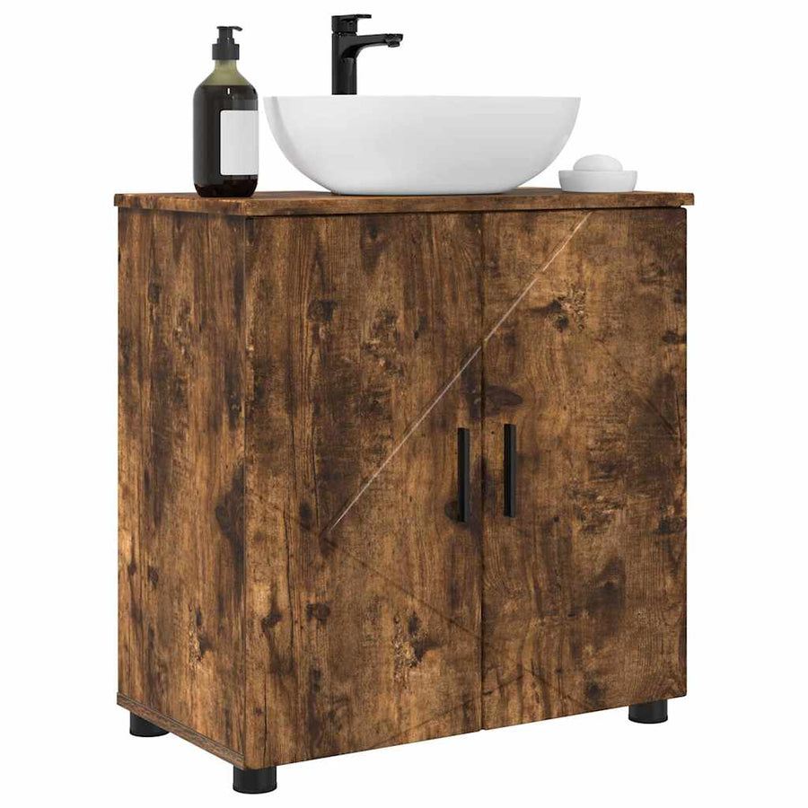 Badkamer Kast Gerookt eiken 61 x 35 x 64 cm Bewerkt hout