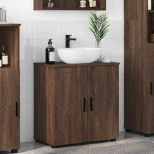 Badkamer Kast bruin eikenkleur 61 x 35 x 64 cm Bewerkt hout