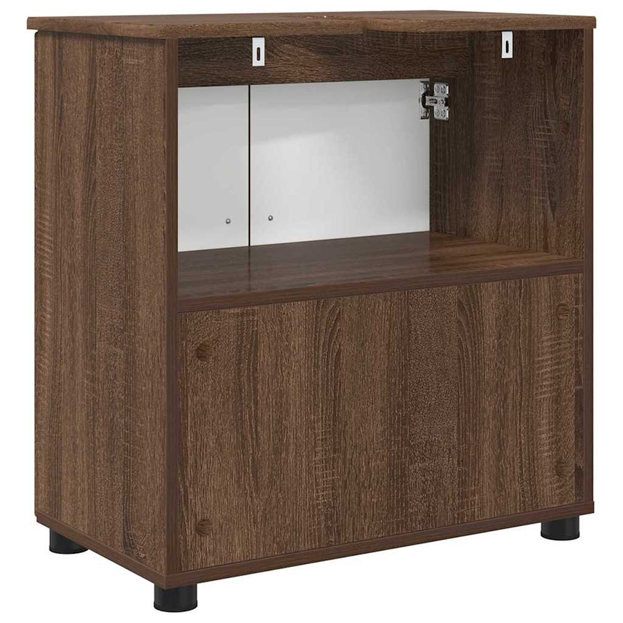 Badkamer Kast bruin eikenkleur 61 x 35 x 64 cm Bewerkt hout
