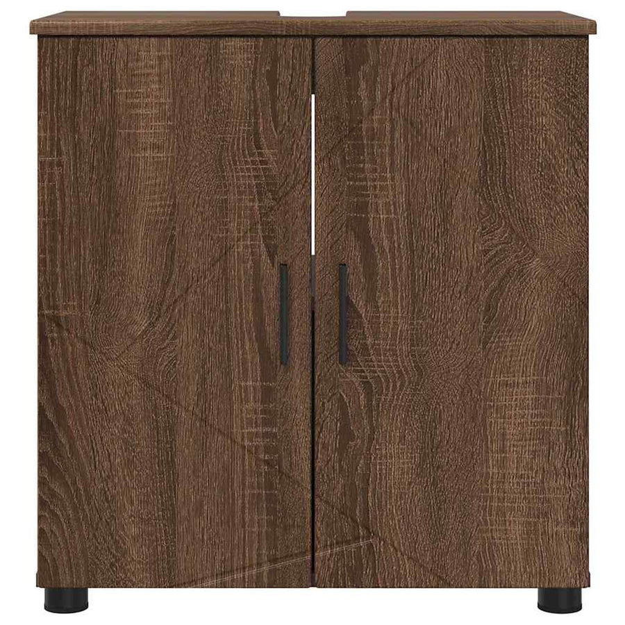 Badkamer Kast bruin eikenkleur 61 x 35 x 64 cm Bewerkt hout