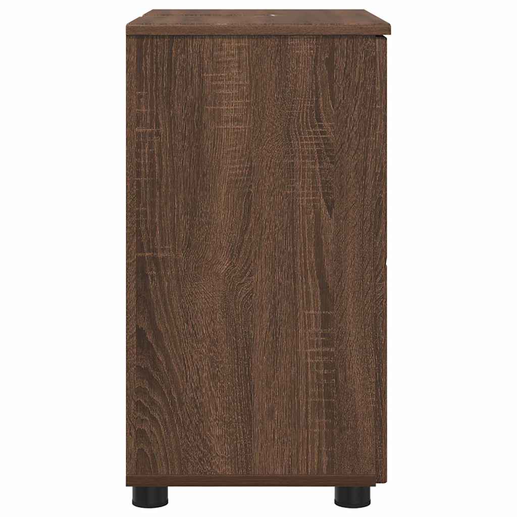 Badkamer Kast bruin eikenkleur 61 x 35 x 64 cm Bewerkt hout