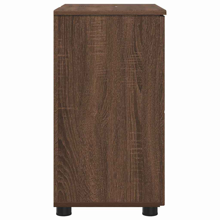 Badkamer Kast bruin eikenkleur 61 x 35 x 64 cm Bewerkt hout