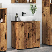 Badkamerkast 61x35x64 cm bewerkt hout metaal