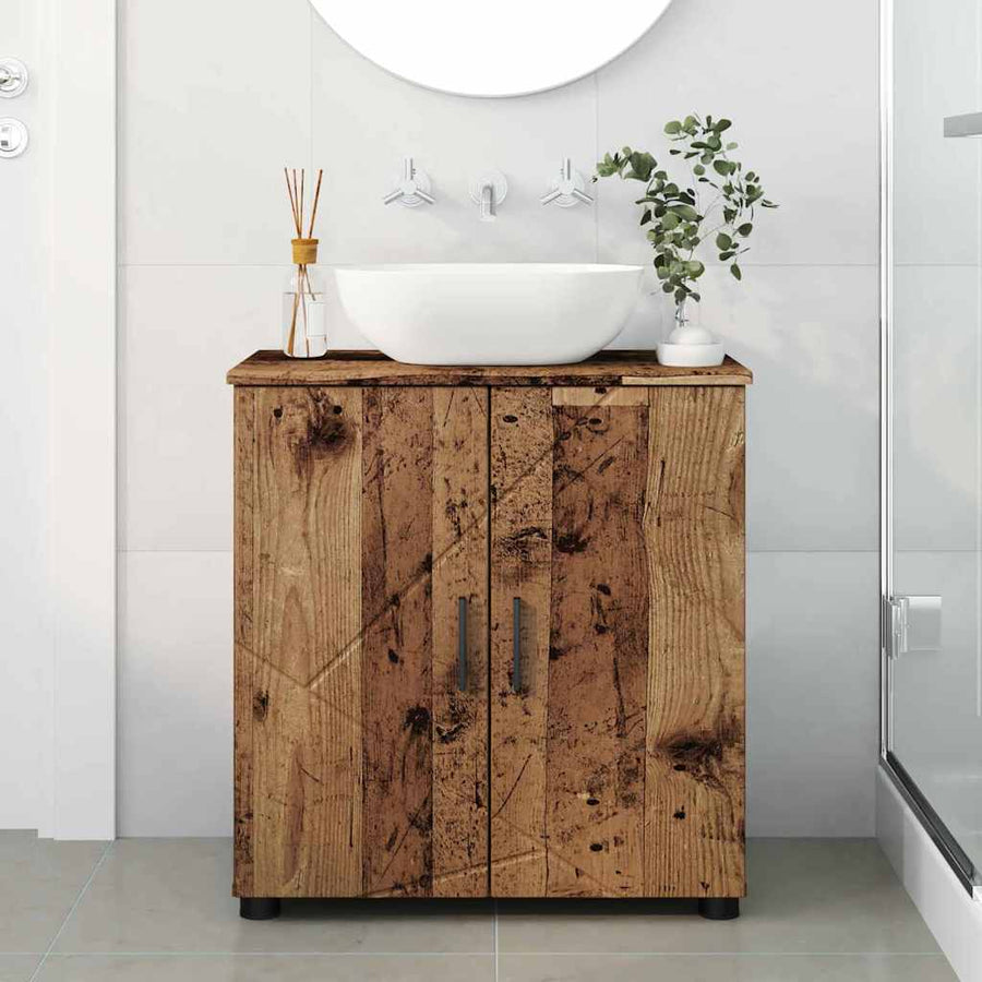 Badkamer Kast met plank Oud hout 61 x 35 x 64 cm Bewerkt hout