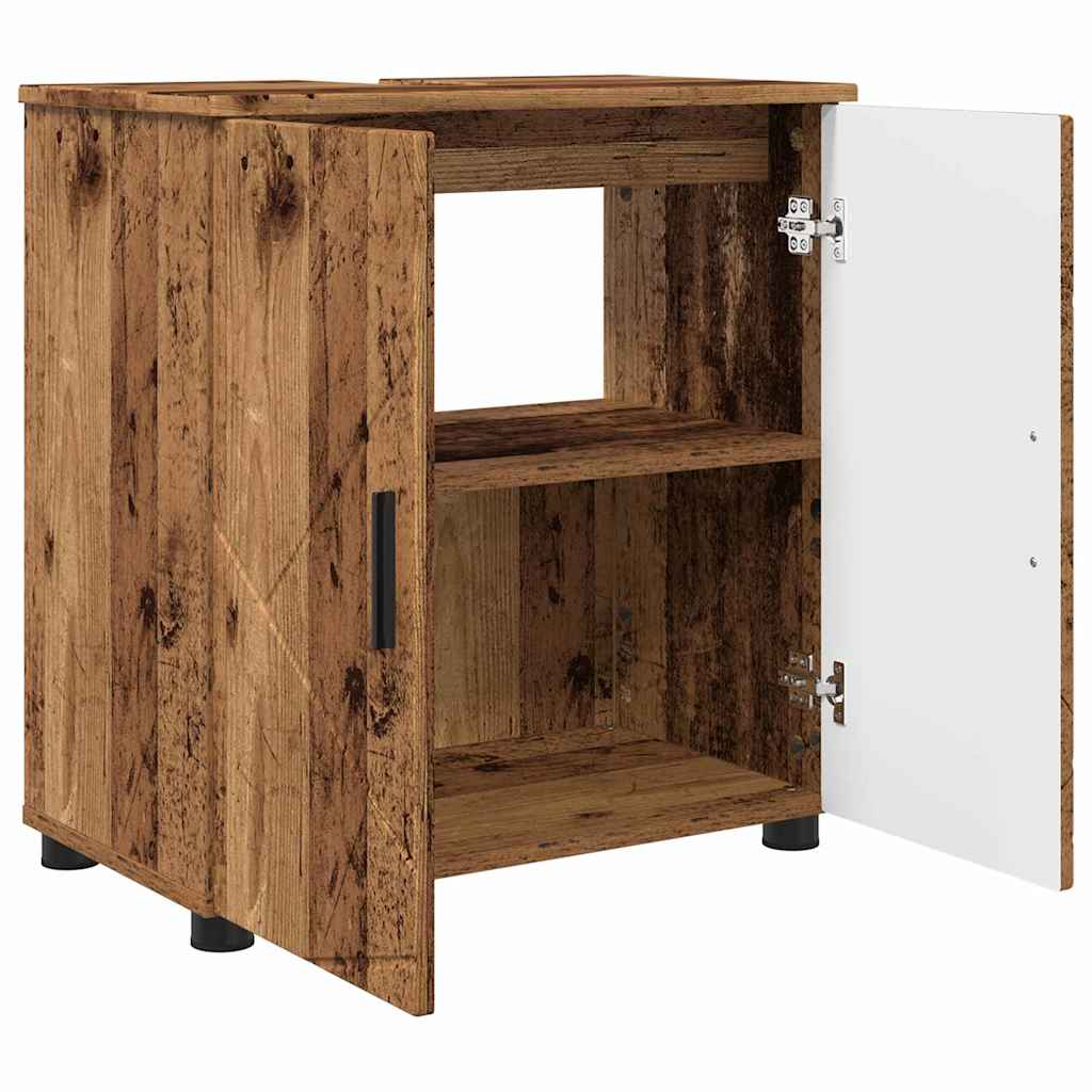 Badkamer Kast met plank Oud hout 61 x 35 x 64 cm Bewerkt hout