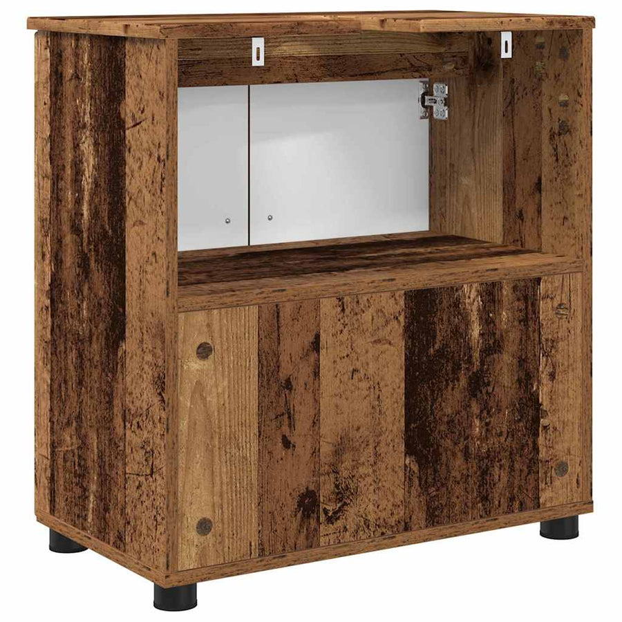 Badkamer Kast met plank Oud hout 61 x 35 x 64 cm Bewerkt hout