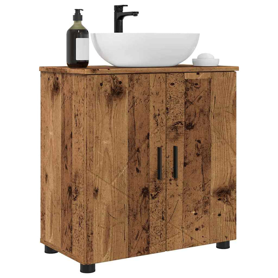 Badkamer Kast met plank Oud hout 61 x 35 x 64 cm Bewerkt hout