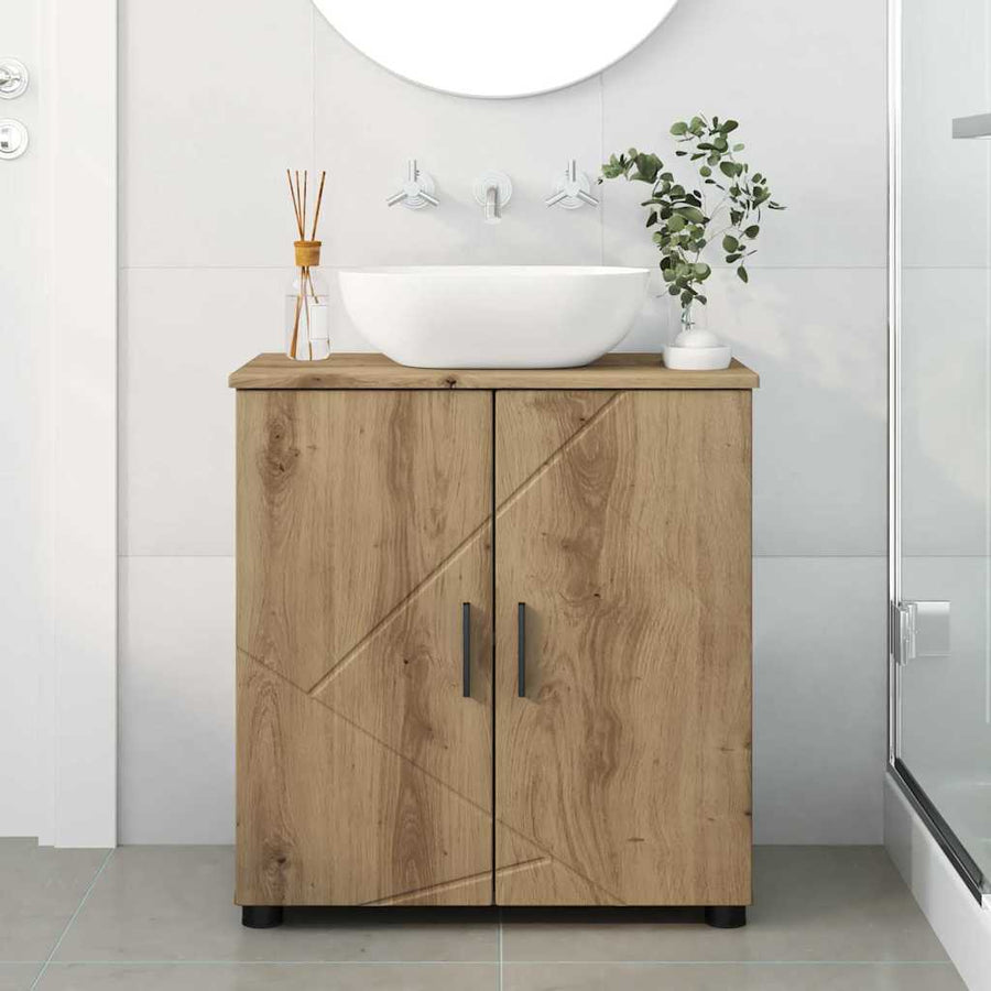 Badkamer Kast met plank artisanaal eikenkleurig 61 x 35 x 64 cm