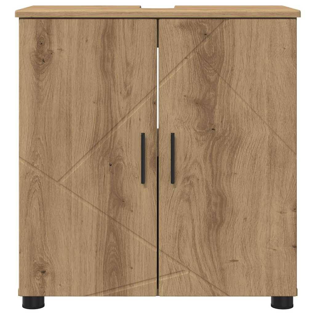 Badkamer Kast met plank artisanaal eikenkleurig 61 x 35 x 64 cm