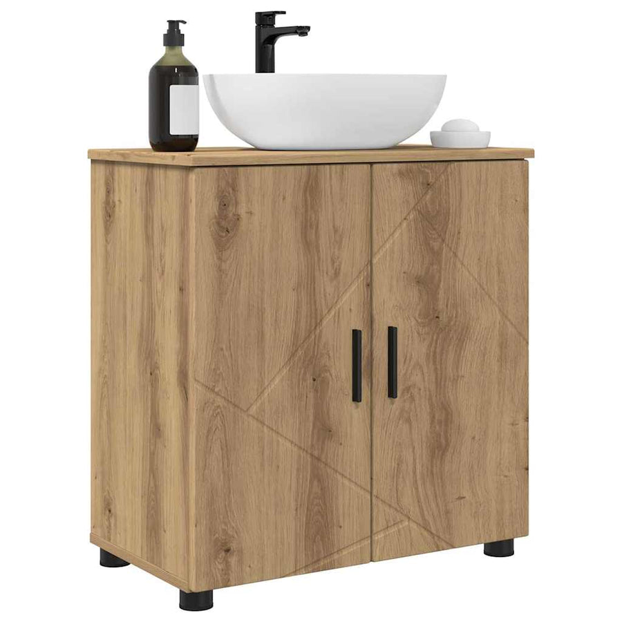 Badkamer Kast met plank artisanaal eikenkleurig 61 x 35 x 64 cm