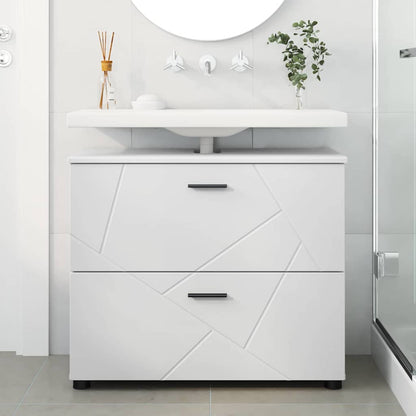 Badkamer Kast met lade Wit 76,5 x 35 x 64 cm Bewerkt hout