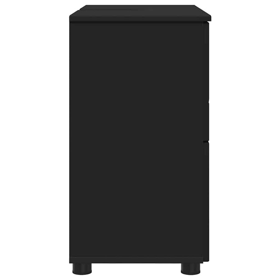 Badkamer Kast met lade Zwart 76,5 x 35 x 64 cm Bewerkt hout